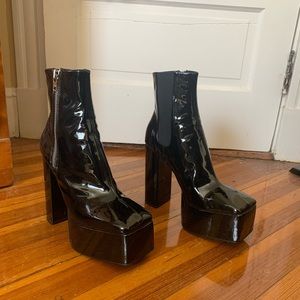 SYRO RANCHO Black Patent-Leather Ankle Boots
